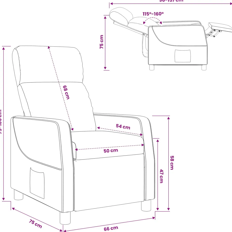 vidaXL Relaxfauteuil Zwart Kunstleer