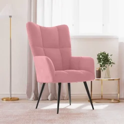 vidaXL Relaxstoel fluweel roze