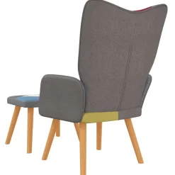 vidaXL Relaxstoel met voetenbank patchwork stof
