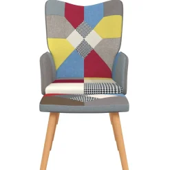vidaXL Relaxstoel met voetenbank patchwork stof