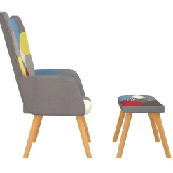 vidaXL Relaxstoel met voetenbank patchwork stof