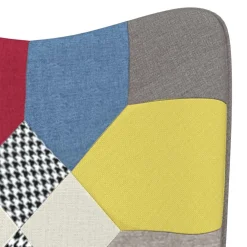 vidaXL Relaxstoel met voetenbank patchwork stof