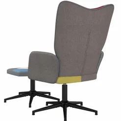 vidaXL Relaxstoel met voetenbank patchwork stof