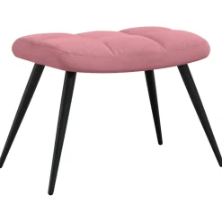 vidaXL Relaxstoel met voetenbank fluweel roze
