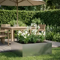 vidaXL Retentiewall 4 st 100 x 100 x 30 cm Roestvrij staal zilver