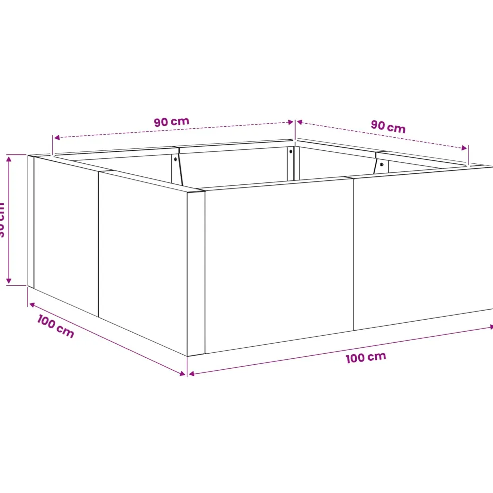 vidaXL Retentiewall 4 st 100 x 100 x 30 cm Staal Wit