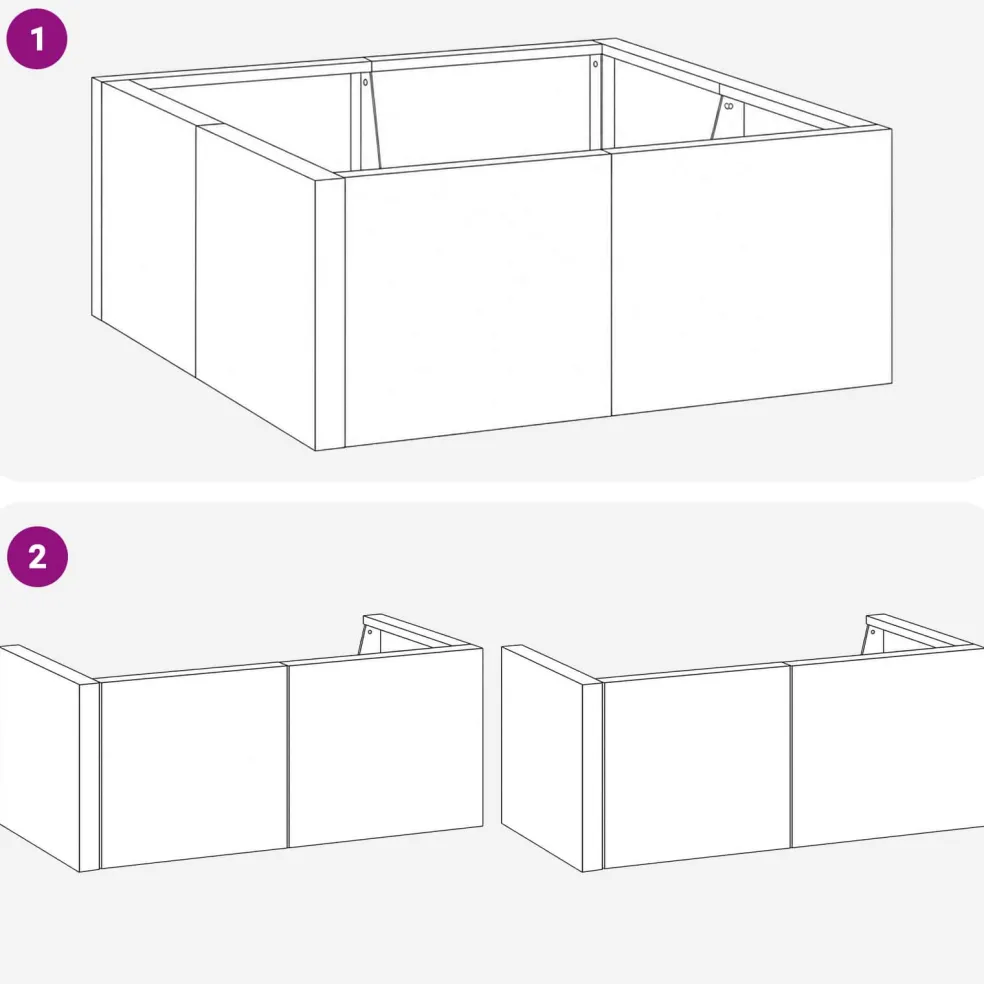 vidaXL Retentiewall 4 st 100 x 100 x 30 cm Staal Wit