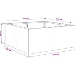 vidaXL Retentiewall 4 st 100 x 100 x 40 cm weervast staal Roestkleurig