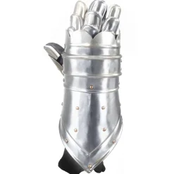 vidaXL Ridderhandschoenen middeleeuws replica LARP staal zilverkleurig