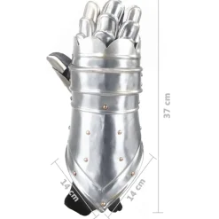 vidaXL Ridderhandschoenen middeleeuws replica LARP staal zilverkleurig