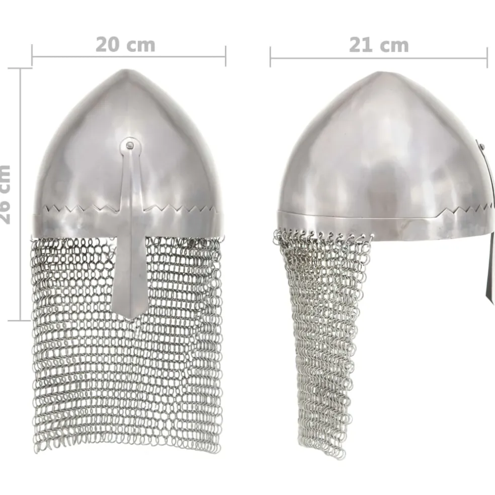 vidaXL Ridderhelm replica LARP staal zilverkleurig