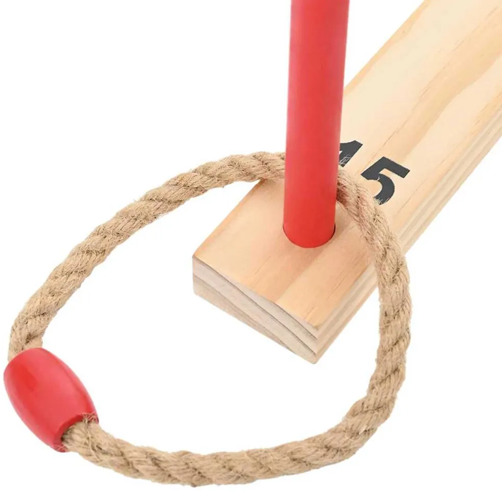 vidaXL Ringwerpspelset Veelkleurig 41 x 41 x 16 cm Massief grenenhout