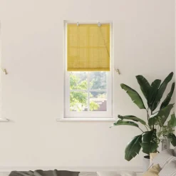 vidaXL Rolgordijn Geel 60 x 160 cm Bamboe