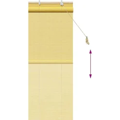 vidaXL Rolgordijn Geel 60 x 160 cm Bamboe
