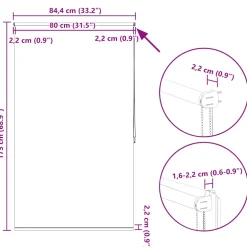 vidaXL Rolgordijn verduisterend 84,4 x 175 cm stofbreedte 80 cm marine