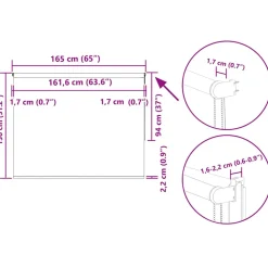 vidaXL Rolgordijn verduisterend 165x130 cm stofbreedte 161,6 cm wit