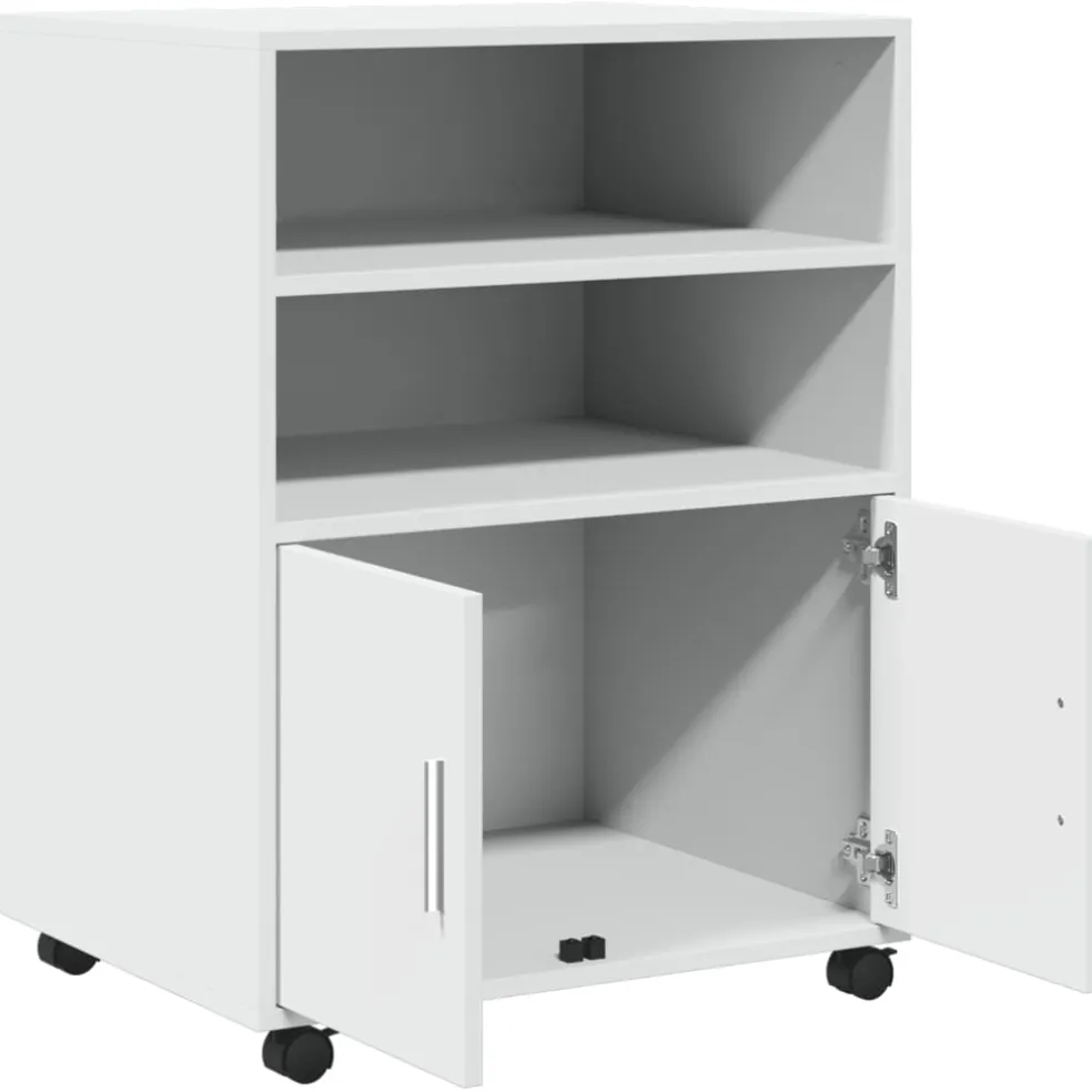 vidaXL Rolkast 60x48x81 cm bewerkt hout wit