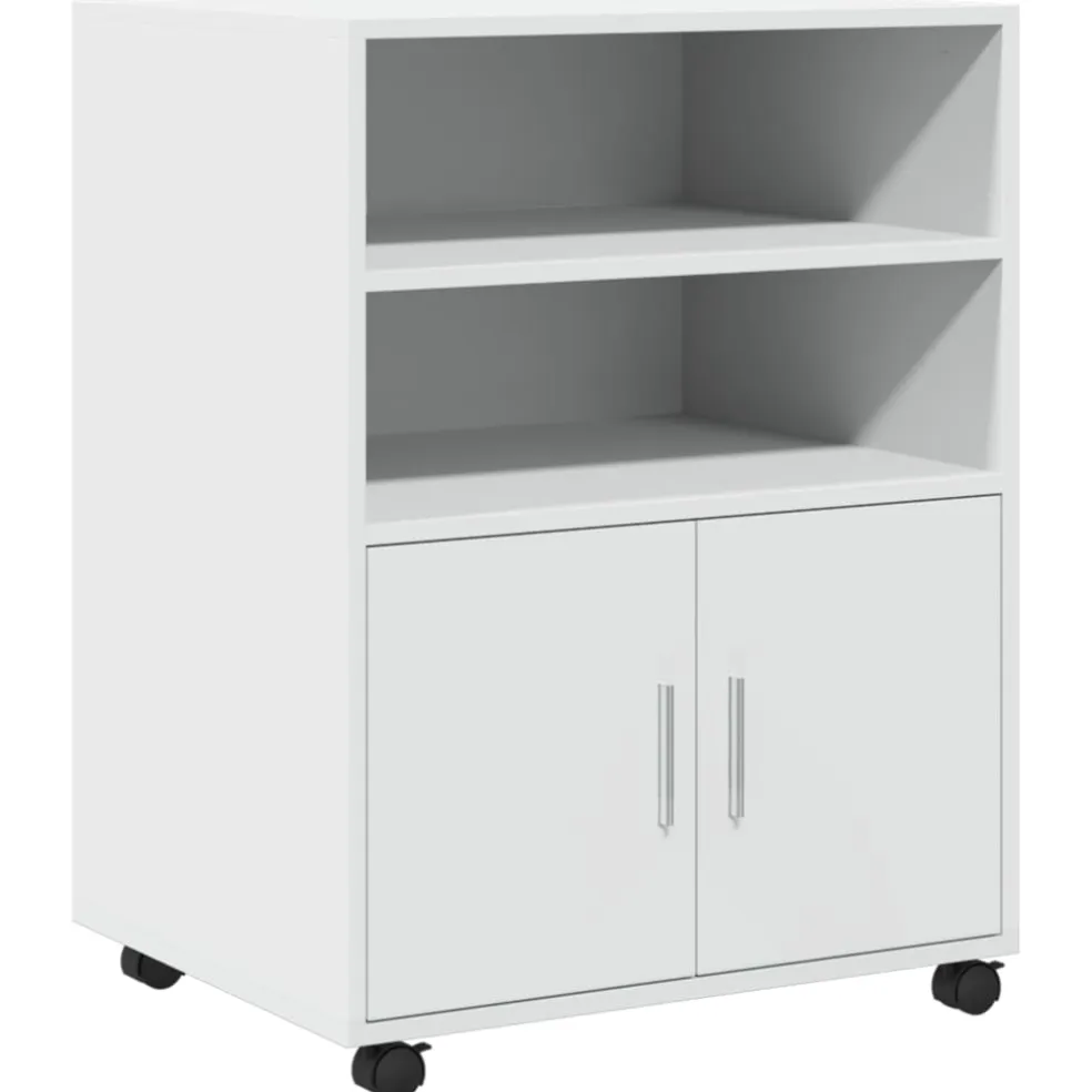 vidaXL Rolkast 60x48x81 cm bewerkt hout wit