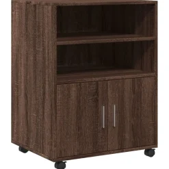 vidaXL Rolkast 60x48x81 cm bewerkt hout bruin eikenkleur