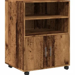 vidaXL Rolkast 60x48x81 cm bewerkt hout oud houtkleurig