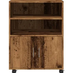 vidaXL Rolkast 60x48x81 cm bewerkt hout oud houtkleurig