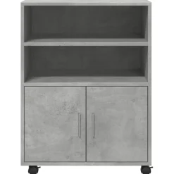 vidaXL Rolkast 60x48x81 cm bewerkt hout betongrijs