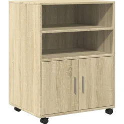 vidaXL Rolkast 60x48x81 cm bewerkt hout sonoma eikenkleurig