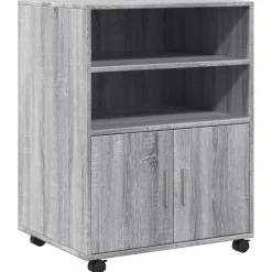 vidaXL Rolkast 60x48x81 cm bewerkt hout grijs sonoma eikenkleurig