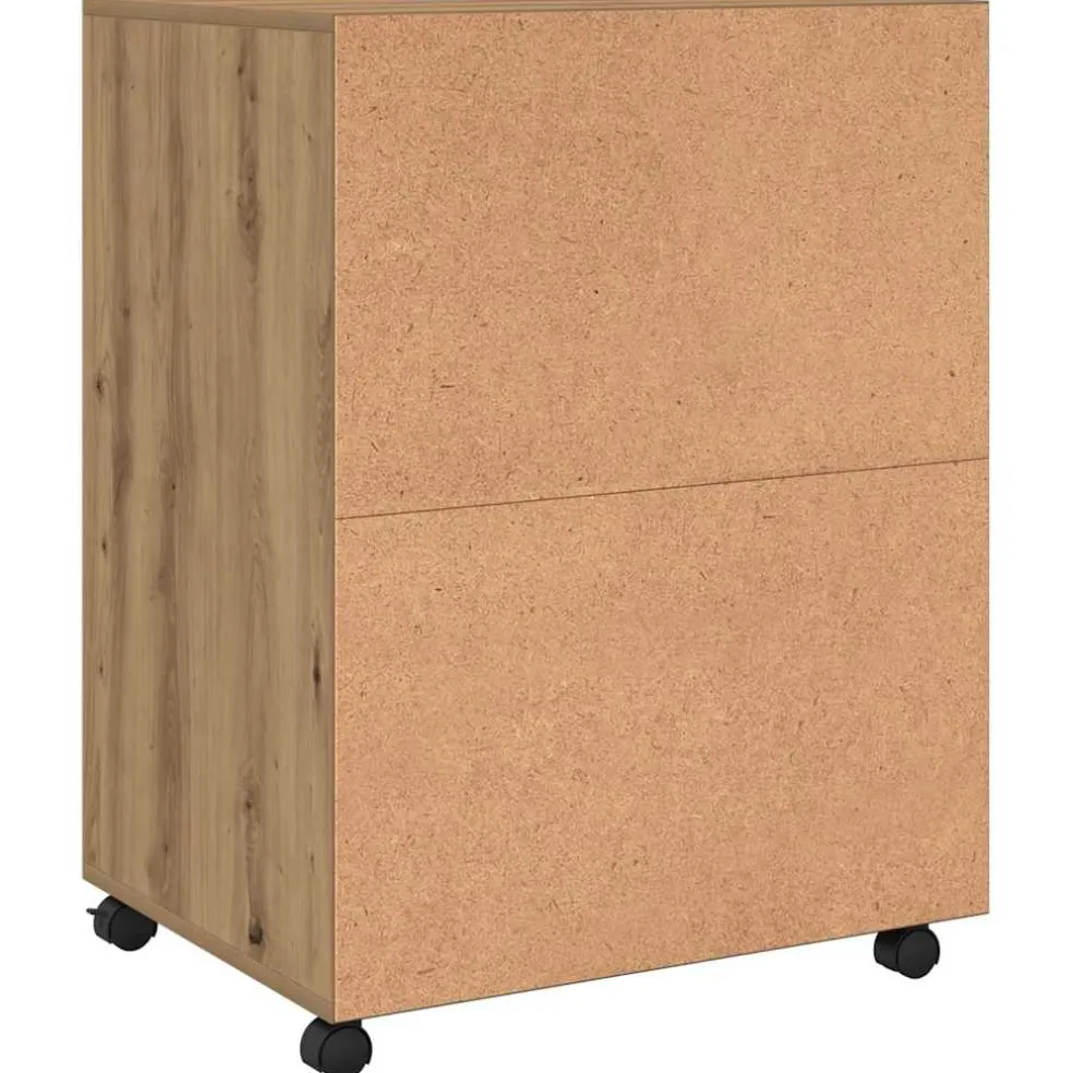 vidaXL Rolkast 60x48x81 cm bewerkt hout artisanaal eikenkleurig