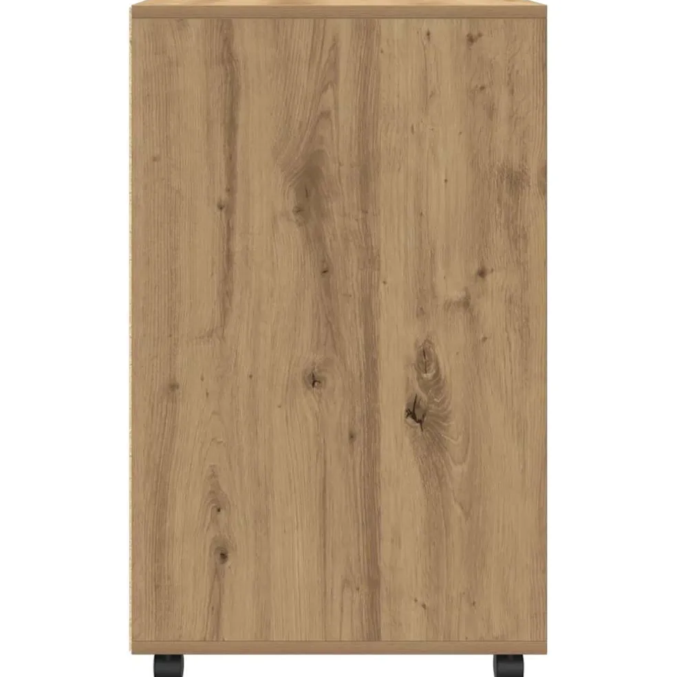 vidaXL Rolkast 60x48x81 cm bewerkt hout artisanaal eikenkleurig