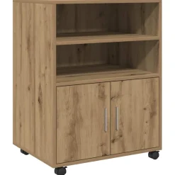 vidaXL Rolkast 60x48x81 cm bewerkt hout artisanaal eikenkleurig