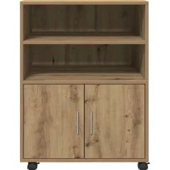 vidaXL Rolkast 60x48x81 cm bewerkt hout artisanaal eikenkleurig