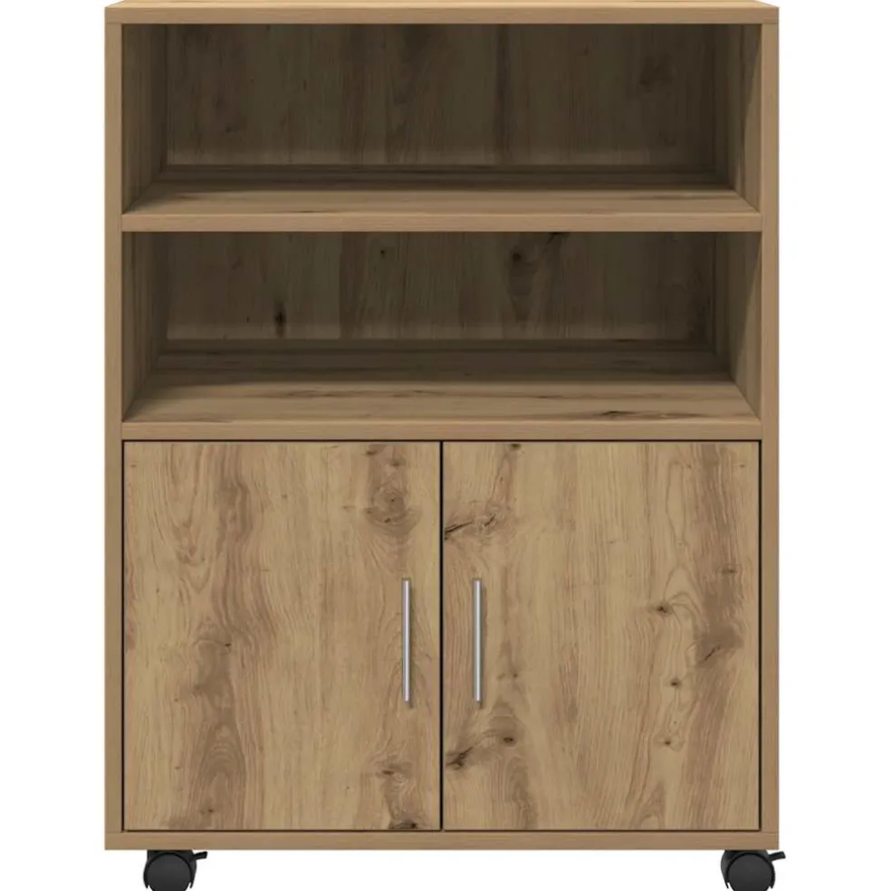 vidaXL Rolkast 60x48x81 cm bewerkt hout artisanaal eikenkleurig