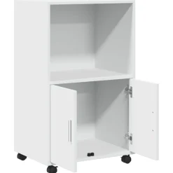 vidaXL Rolkast 55x40x91 cm bewerkt hout wit