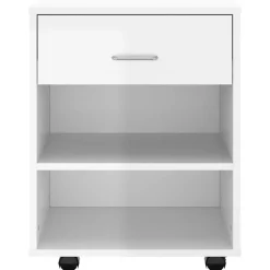 vidaXL Rolkast 46x36x59 cm bewerkt hout hoogglans wit