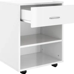 vidaXL Rolkast 46x36x59 cm bewerkt hout hoogglans wit