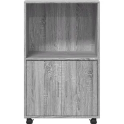 vidaXL Rolkast 55x40x91 cm bewerkt hout grijs sonoma eikenkleurig