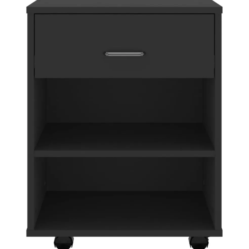 vidaXL Rolkast 46x36x59 cm bewerkt hout zwart