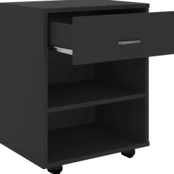 vidaXL Rolkast 46x36x59 cm bewerkt hout zwart