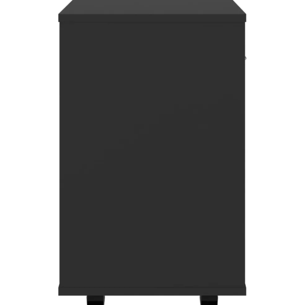 vidaXL Rolkast 46x36x59 cm bewerkt hout zwart