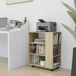 vidaXL Rolkast 60x35x75 cm bewerkt hout sonoma eikenkleurig