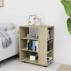 vidaXL Rolkast 60x35x75 cm bewerkt hout sonoma eikenkleurig