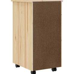 vidaXL Rolling Cabinet met Laden MOSS 34 x 39 x 65,5 cm Heldere Vernis