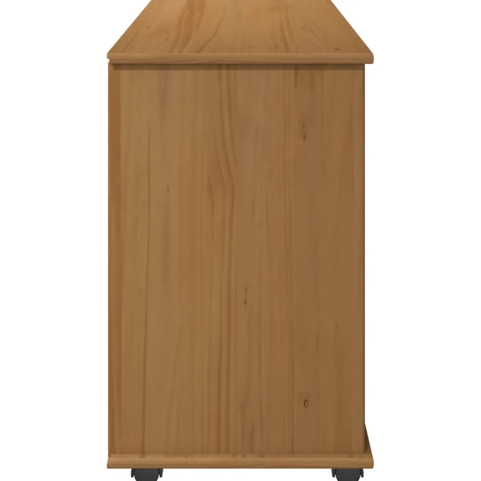 vidaXL Rolling Kast Honingbruin 100 x 39 x 65,5 cm Massief Vurenhout