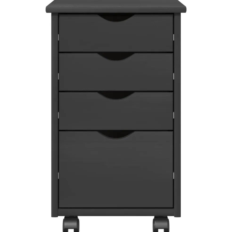 vidaXL Rolling Kast met wiel Grijs 34 x 39 x 56 cm Massief grenenhout
