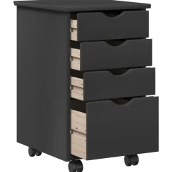 vidaXL Rolling Kast met wiel Grijs 34 x 39 x 56 cm Massief grenenhout