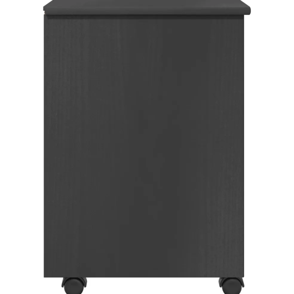 vidaXL Rolling Kast met wiel Grijs 34 x 39 x 56 cm Massief grenenhout