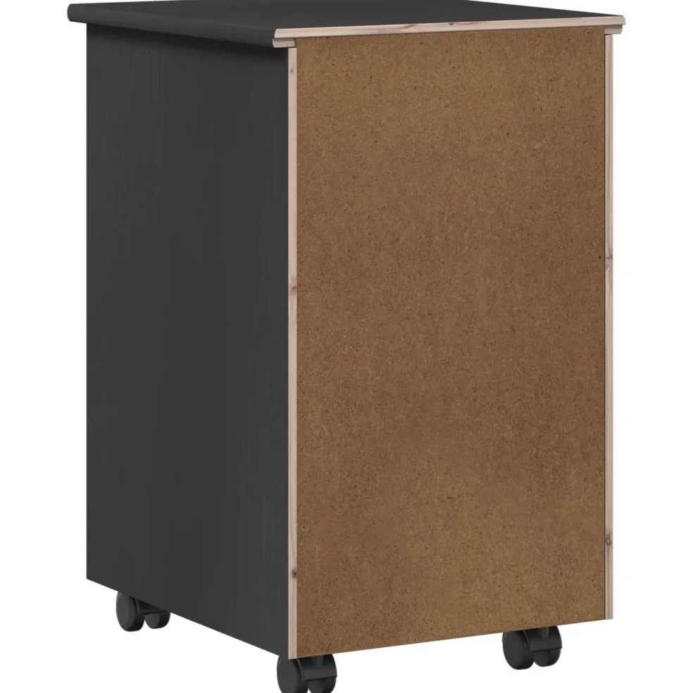 vidaXL Rolling Kast met wiel Grijs 34 x 39 x 56 cm Massief grenenhout
