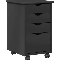 vidaXL Rolling Kast met wiel Grijs 34 x 39 x 56 cm Massief grenenhout