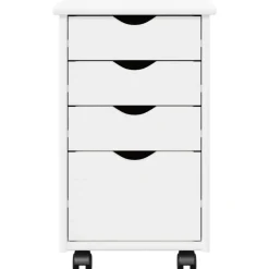 vidaXL Rolling Kast met wiel Wit 34 x 39 x 56 cm Massief grenenhout
